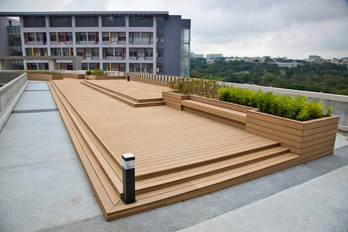 实心塑木板条护栏园林工程木塑室外庭院露台塑木板材